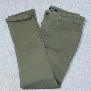 Chaps Petite Khaki Olive Green Straight Leg Crop Pants Women's Size 10P